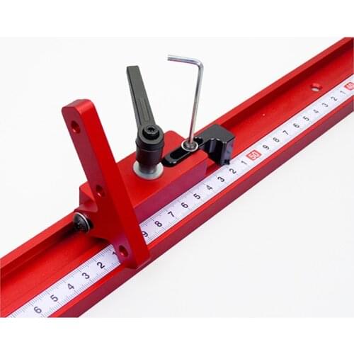 Flip Stop Aluminium Miter T-Track Stop with Adjustable Scale Mechanism for 45mm T-track Standard T slot Miter Track Stopper