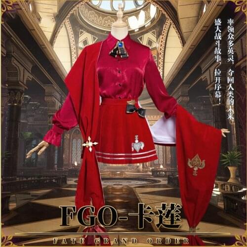 Anime GameFate/Grand Order FGO Caren Hortensia Elegant Red Uniform Daily Dress Cosplay Costume Women Halloween FreeShipping 2021
