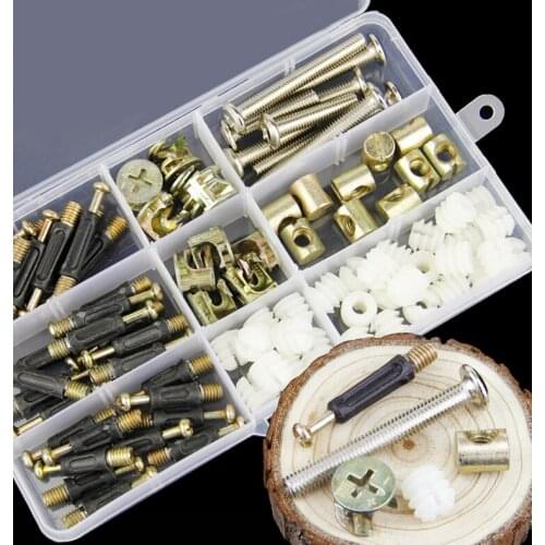 Free shipping 88PCS Furniture hardware three in one connector, clothes cabinet, bed, screw, eccentric wheel, nut, assembly