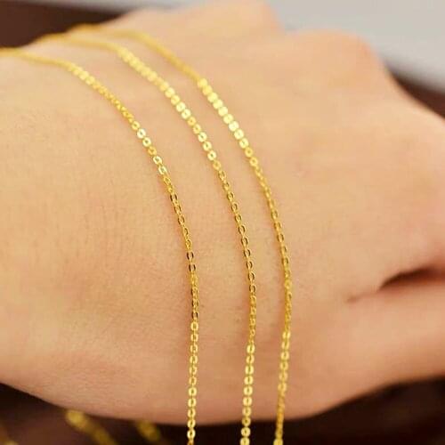 Stainless Steel Women Gold Silver Plated Width 1.2/2mm "O" Type Chain Thin Necklace Jewelry Wholesale Dropshipping Free Delivery