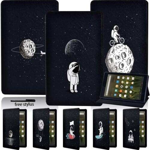 For Amazon Fire 7(5/7/9th)/HD8(6/7/8th/10th)/HD10(5/7/9th)Foldable Tablet Drop Resistance PU Leather Case +pen