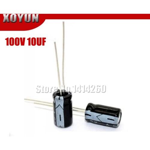 50PCS Higt quality 100V10UF 6X11mm 6.3*11 10UF 100V Electrolytic capacitor