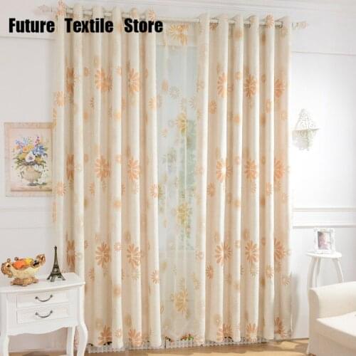 European Modern Curtain Cotton and Linen Jacquard Blackout Curtains for Living Dining Room Bedroom