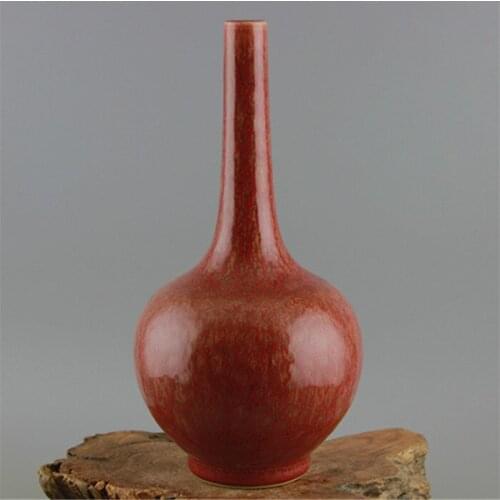 Antique SongDynasty porcelain Vase,Cowpea red Glaze bottle,Hand painted crafts,Decoration,Collection&Adornment,Free shipping