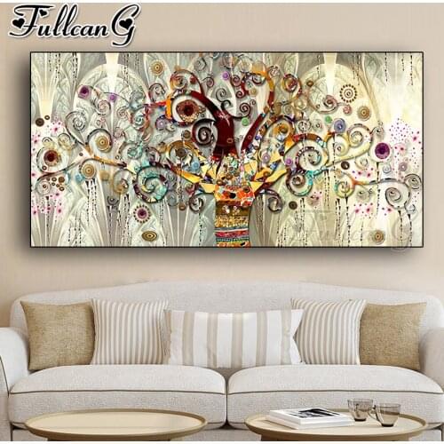 FULLCANG diy full square round drill large diamond painting Tree of life by Gustav Klimt Landscape mosaic embroidery kit FC1951