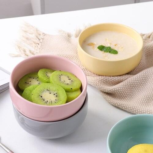 Nordic Style Ceramic Bowl A Single Creative Simple Childrens Salad Bowl for Home Use, Rice Bowl, Small Breakfast Bowl