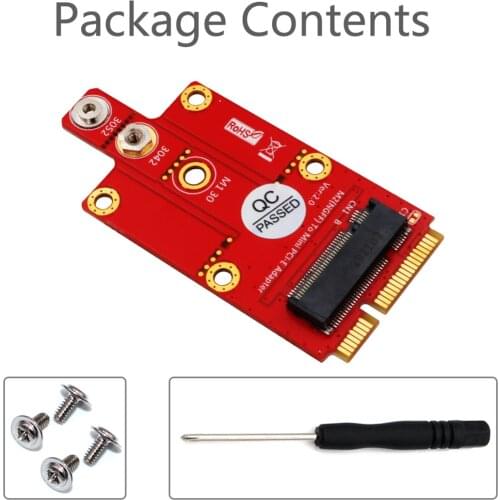 M.2 Key B to Mini PCI-E Adapter for 3G/ 4G/ 5G Module Supports 3042/3052 Type M.2 for NGFF Card Dimension w Screwdriver Screws