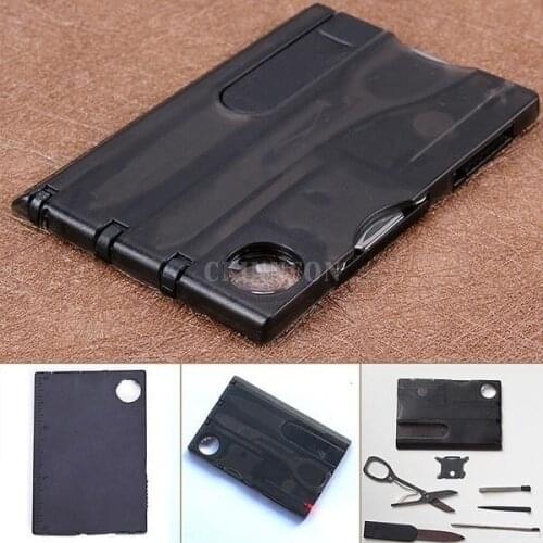 DHL 200PCS Outdoor Camping Beauty Tools Switzerland Card Knife with LED light Multifuntion Card Knife