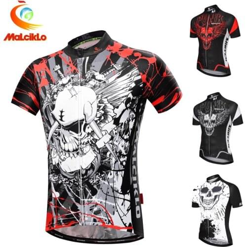 Red Cycling Jersey Skull Sublimation Printing Best 2019 Pro Polyester Bike Wear Summer Men Quick Dry Cycling Top Bicycle Shirt