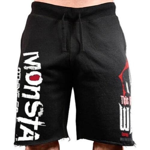 2021 Summer New Style Muscle Fitness Leisure Sports Running Personality Big Printing Elastic Explosion Breathable Shorts Men