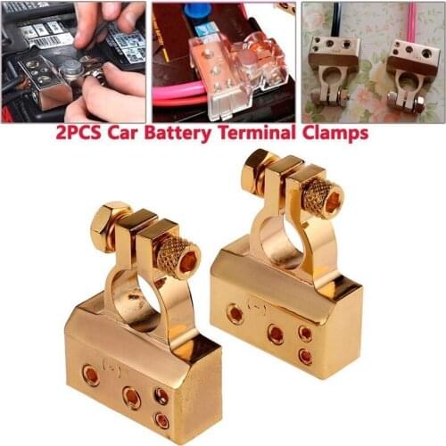Newly Car Battery Terminal Clamp Copper Alloy Connector POSITIVE & NEGATIVE Kit