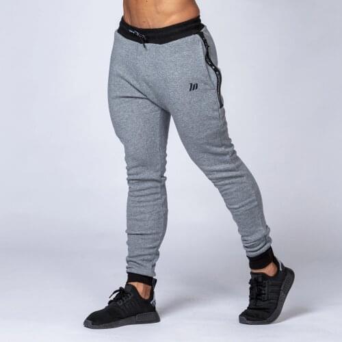 Autumn and Winter Cotton Sports Mens Zipper Casual Pure Cotton Foot Pants Outdoor Slim Stretch Trousers Jogging Pants Men