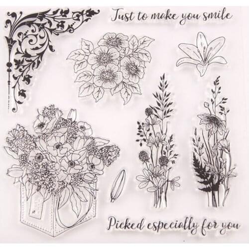 1pc Lily Flower Transparent Clear Silicone Stamp Seal Cutting DIY Scrapbook Rubber Stamping Coloring Diary Decoration Reusable