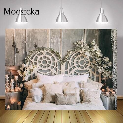 Christmas Headboard Portrait Photo Background Rustic Wedding Backdrop Decorations Vintage Room Indoor Candle Photography Studio