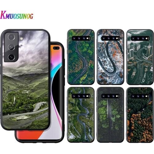 Silicone Cover Special Curved Highway For Samsung Galaxy S21 S20 FE Ultra S10 S10e Lite S9 S8 S7 Edge Plus Phone Case