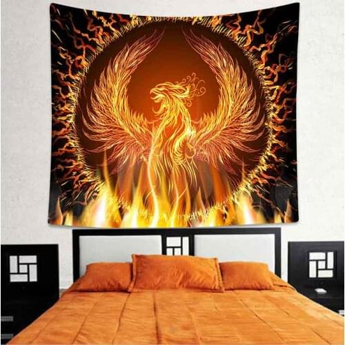Simsant Fire Phoenix Tapestry Moon Flower Bohemian Hippie Wall Hanging Tapestries for Living Room Bedroom Home Dorm Decor