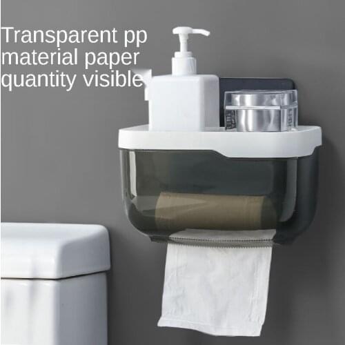 Punch-free Toilet Toilet Bathroom Tissue Box Roll Paper Sanitary Napkin Rack Storage Box