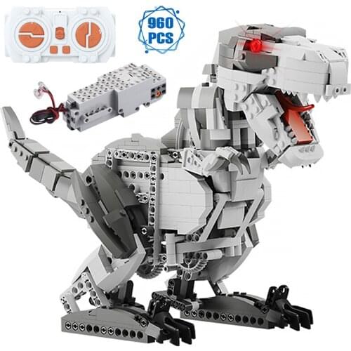 Technical Ideas Remote Control Dinosaur Building Blocks Moc Jurassic Animal World Bricks RC Electric Toys for Boys Holiday Gifts