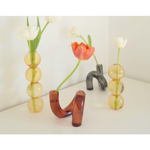 Flower Vase For Wedding Decor Centerpiece Glass Vase Rose Flowers Arrangement Handmade Tabletop Vases For Flowers