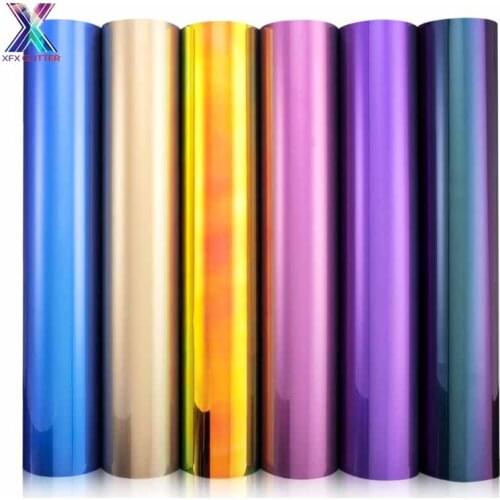XFX HTV Cricut Vinyl 25x150cm Multicolor Adhesive Craft Permanent Sticker Lettering Film Soft Metal Htv Vinyl for Tshirt sticker