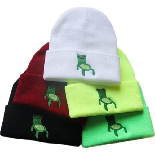 Frog Slipping Tea Winter Hat Men Knitted Beanies Unisex Women Stocking Hat Bonnet Outdoor Sports Ski Hat Cap Drop Shipping