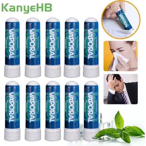 10Pcs Thailand Nasal Inhaler Mint Nasal Essential Oil Menthol Inhaler Relieve Rhinitis Relieve Fatigue Refreshing Artifact A513