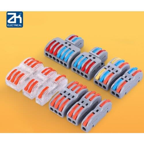 10pcs Quick connect terminal push type butt joint column combiner one two three1234 in one two three four 1234out wire connector