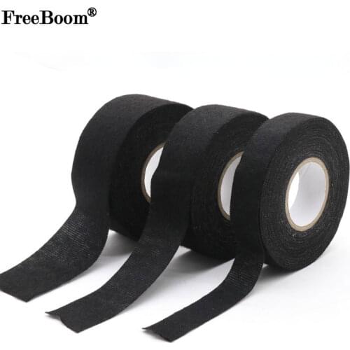15M Width 9/15/25/40/50mm Heat-resistant Flame Retardant Tape Adhesive Cloth Tape For Car Cable Harness Wiring Loom Protection