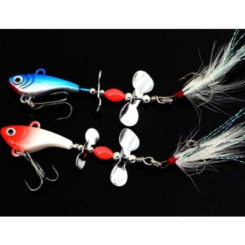 2Pcs Metal Spinner Spoon Fish Lure 13g Feather Bait Striped bass Killer bait Long shot Fishing tackle