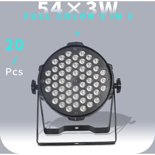 20pcs/lots 54x3w led Par lights RGBW flat par led dmx512 disco lights LED Stage Par Light Wash Dimming Strobe Lighting Effect