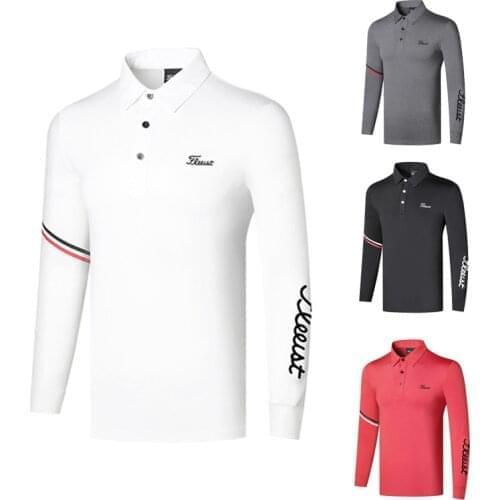 2021 Golf Clothing Mens Long-Sleeved Breathable Sweat-Absorbent T-Shirt Polo Quick-Drying Golf Wear Top