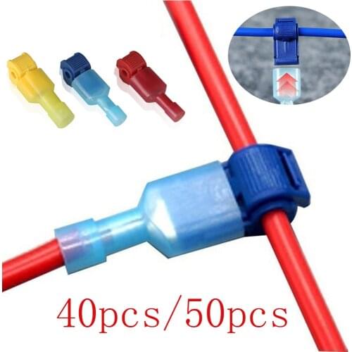 40pcs/50pcs Quick Electrical Cable Connectors Snap Splice Lock Wire Terminal Crimp Wire Connector Waterproof Electric Connector