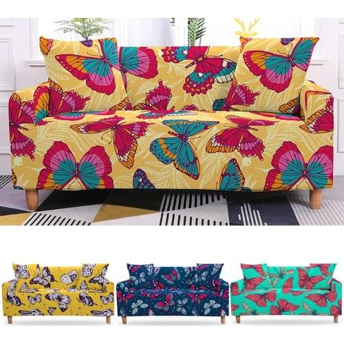 3D Butterfly Sofa Cover Slipcovers Elastic Armchair 3 Seaters Couch Cover Stretch Sofa Bezug Covers For Living Room
