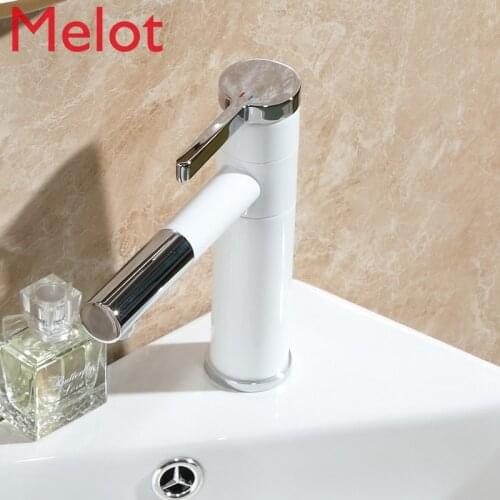 Black basin tap individual basin tap matte finish basin white faucet single hole hot and cold tap