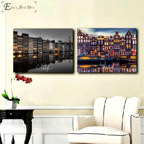 Amsterdam Landscape Photos Canvas Printed Painting Wall Pictures Home Decor Posters And Prints Art For Living Room Decoration