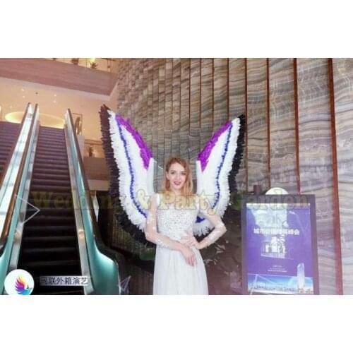 Cosplay free shipping large wing real feather T-stage model catwalk shows wing props party performance shows props cos