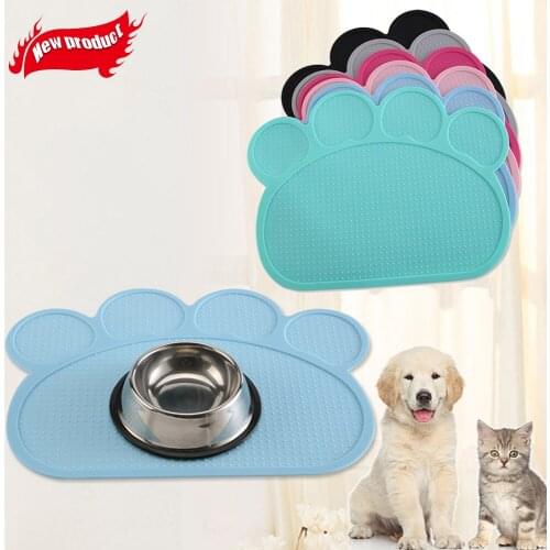 Creative Waterproof Dog Paw-shaped Pet Silicone Placemat Non-slip Dog Cat Food Bowl Drinking Pad Easy To Clean Pet Supplies