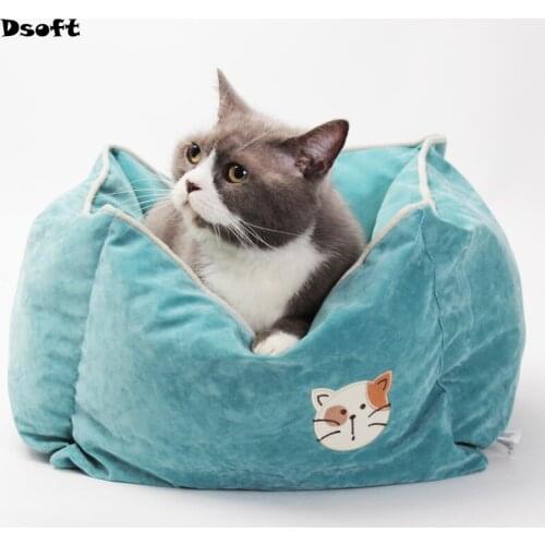 Dog Bed Kennel Pet Puppy Dog Mat Soft Cat Nest Washable Winter Plush Bed House For Small Dog Chihuahua And Cat