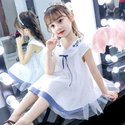 2020 Summer Wear New Style Chinese-style Embroidered Gauze Princess Baby Girl Western Style Chinese Clothing Dress a Generation