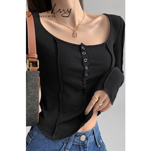 Женские базовые футболки MiuKoMiYa China At AliExpress