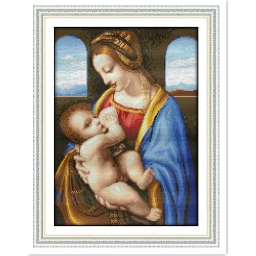 The Virgin And The Son Eighteenth Embroidery Cross Set DIY SET 11CT 14CT Printed On Canvas Chinese Counted Cross Stitch Pattern