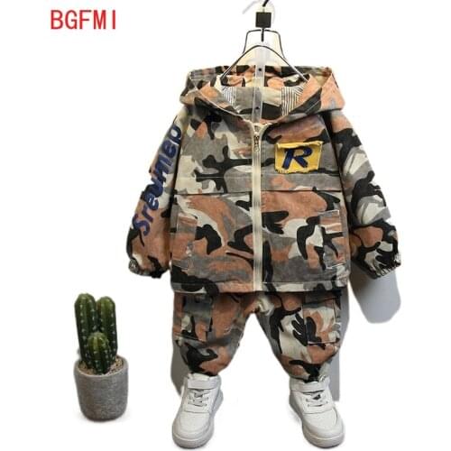 Baby Boy Long Sleeve Letters Clothes Fashion Zipper Baby Camouflage 2pcs Set Childrens Clothing Boys Spring Fall Suits