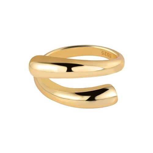 925 Sterling Silver Geometric Rings Gift For Womens Open Adjustable Personalized Design Gold Matching Couples Fine Jewellery