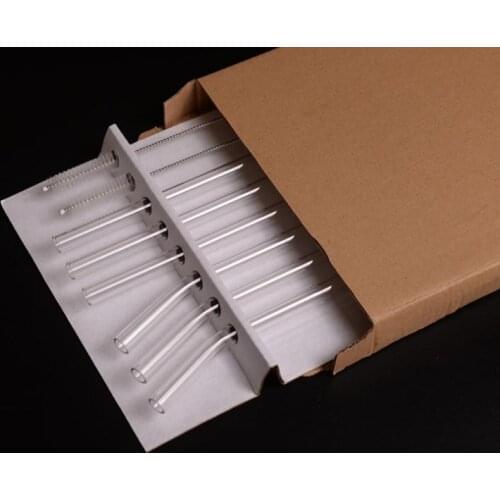30Sets Straight Bent Glass Drinking Straws Set with Cleaning Brush High Borosilicate Glass BPA Free Straw for Juices SN2342