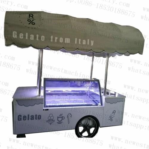 Factory direct sale ice cream vending carts gelato freezer ice cream showcase