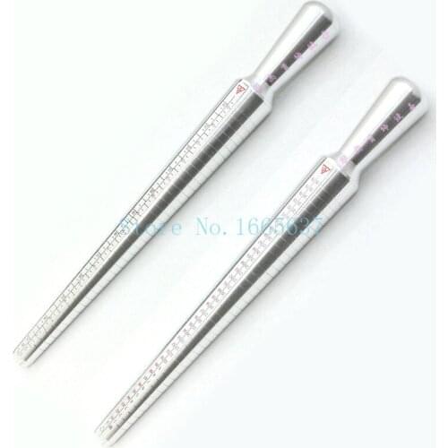Silver Metal Guage Mandrel Measure Ring Stick,4 Scale Ring Measuring Stick EUR US JAPAN HK,Ring Finger Sizing Standard Tool