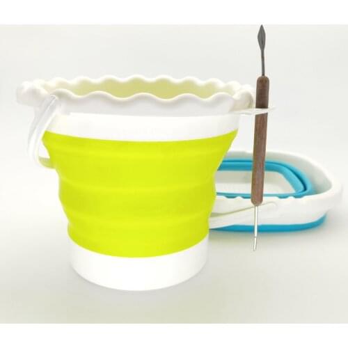 Pottery tools portable folding bucket multifunctional outdoor travel art raw paint storage pen telescopic bucket Painting tools