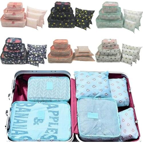 6Pcs Waterproof Travel Clothes Storage Bags Luggage Organizer Pouch Packing Cube