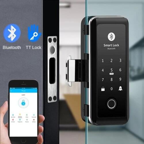 High Quality Fingerprint Door Lock XM-899T Glass Door Lock with APP Smart Fingerprint Lock For Frameless Office Home Security