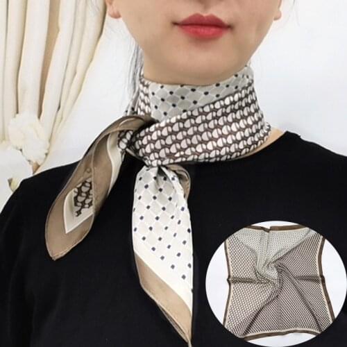 Hot Sale 2020 Female Silk Neck Scarf Square Hair Scarves Foulard Head Brand Shawls And Wraps Neckerchief Bandana 70*70cm Hijab